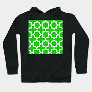 Green and White Lattice Design Pattern Hoodie